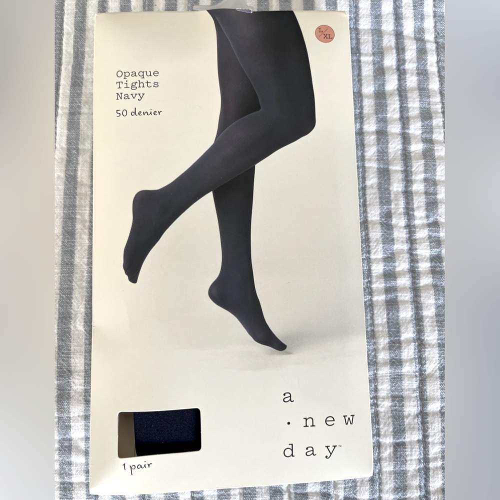 A New Day Opaque Tights - Navy